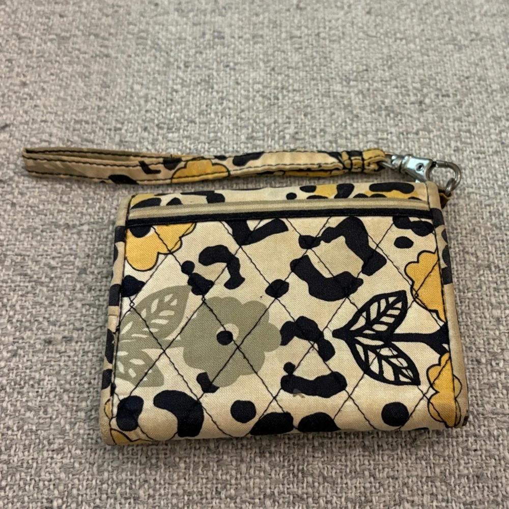 Vera Bradley Yellow and Black Floral Wristlet - Picture 2 of 3